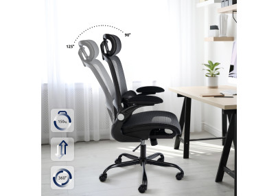 Chaise de bureau Kaylee, noire