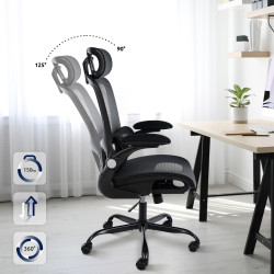 Chaise de bureau Kaylee, noire