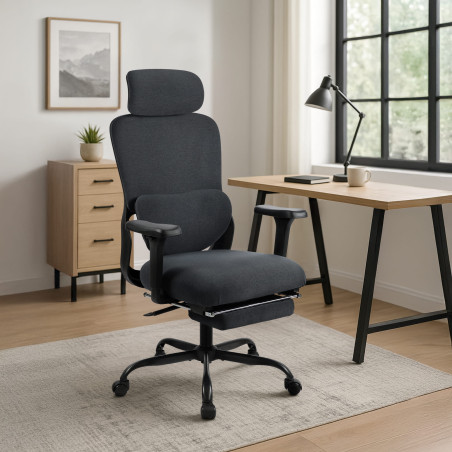 Chaise de bureau Leesburg noire/noire