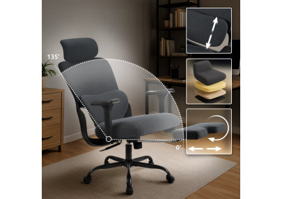 Chaise de bureau Leesburg noire/noire