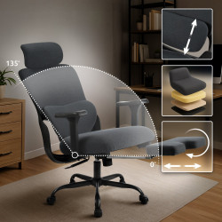 Chaise de bureau Leesburg noire/noire