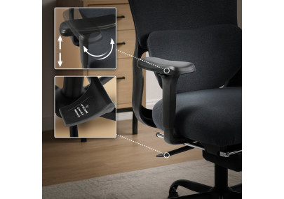 Chaise de bureau Leesburg noire/noire