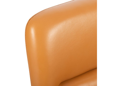 Fauteuil de bureau Hilda, cuir véritable, marron