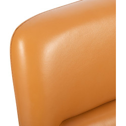 Fauteuil de bureau Hilda, cuir véritable, marron