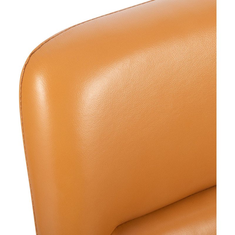 Fauteuil de bureau Hilda, cuir véritable, marron