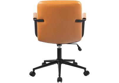 Fauteuil de bureau Hilda, cuir véritable, marron