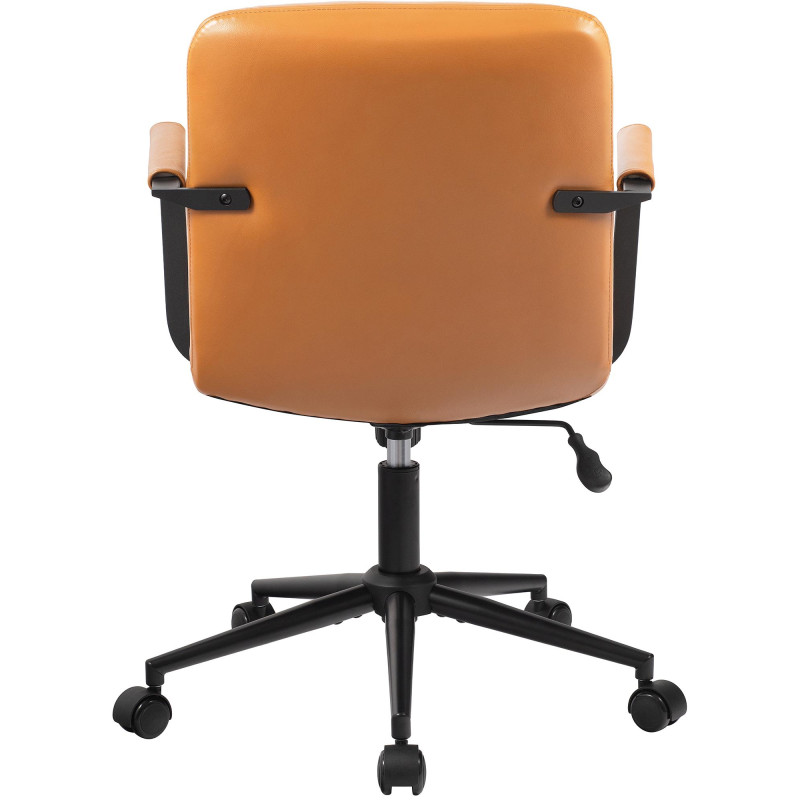 Fauteuil de bureau Hilda, cuir véritable, marron