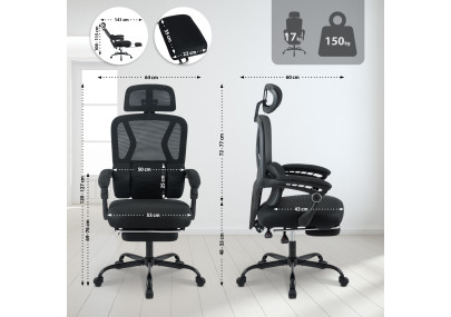 Chaise de bureau Liberton, noire