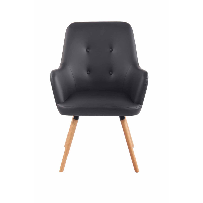 Fauteuil lounge Aarhus en similicuir noir naturel