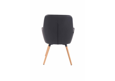 Fauteuil lounge Aarhus en similicuir noir naturel