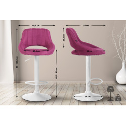 Sgabello Milet Tessuto viola,bianco