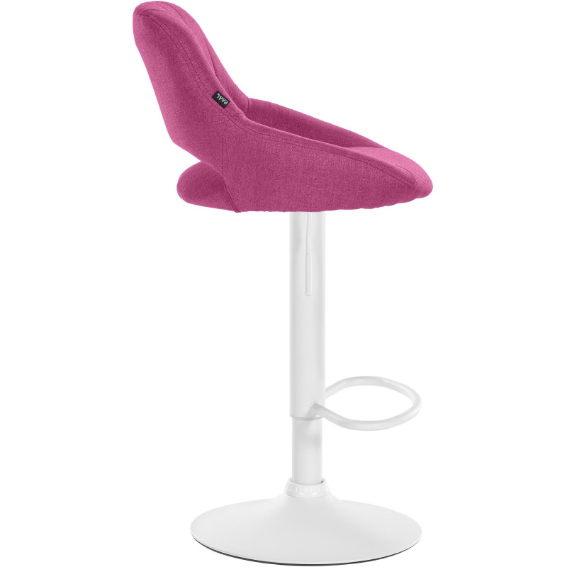 Tabouret de bar Milet, tissu blanc violet