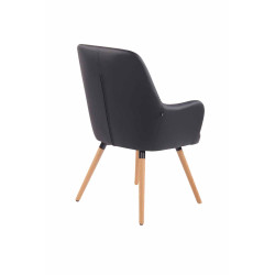 Fauteuil lounge Aarhus en similicuir noir naturel