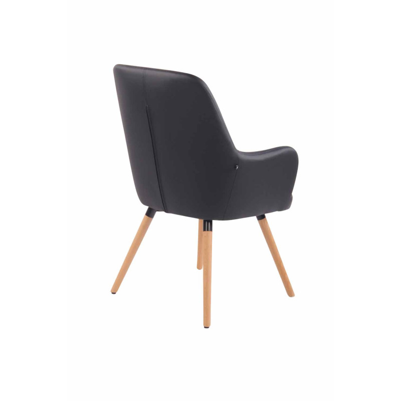 Fauteuil lounge Aarhus en similicuir noir naturel