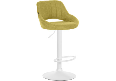 Tabouret de bar Milet, tissu blanc vert