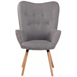 Chaise longue Ashford en tissu gris naturel