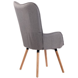 Chaise longue Ashford en tissu gris naturel