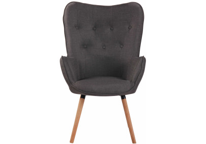 Sillón Nórdico Ashford Tapizado En Tela Gris oscuro,Natural