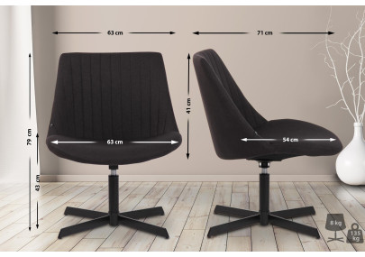 Chaise longue Granby, noire