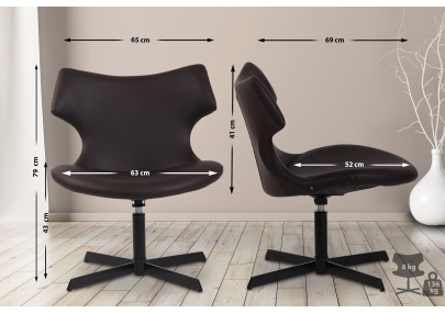 Sedia da lounge Welland in similpelle marrone