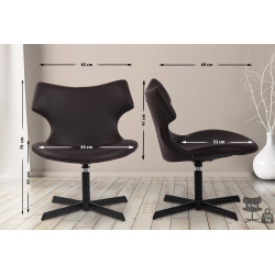 Sedia da lounge Welland in similpelle marrone