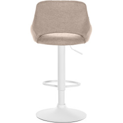 Tabouret de bar Milet, tissu blanc taupe