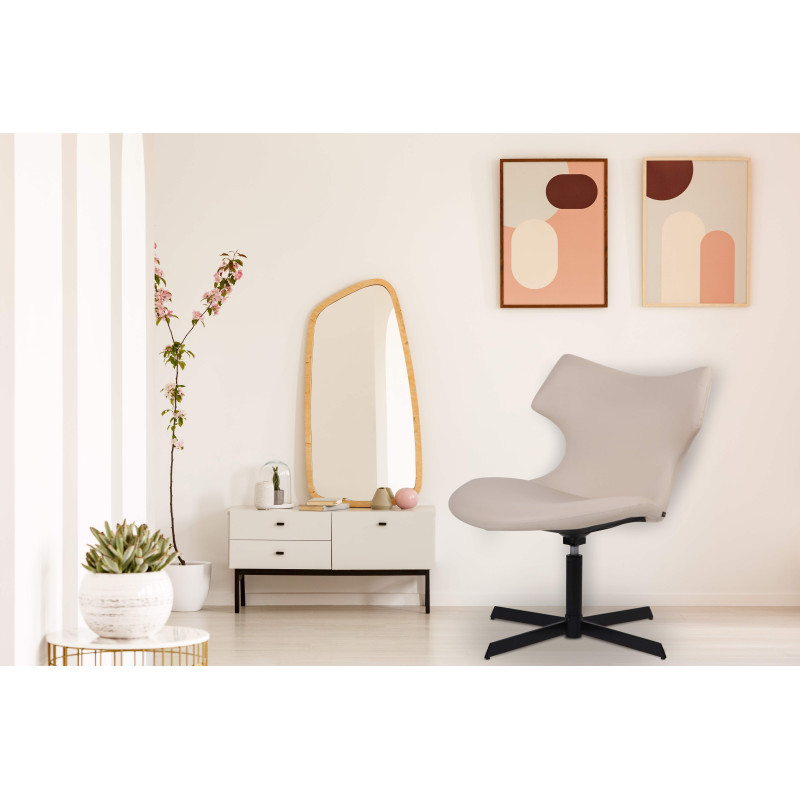 Chaise longue Welland, similicuir, crème