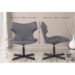 Chaise longue Welland en similicuir gris