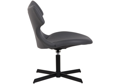 Sedia da lounge Welland in similpelle grigio