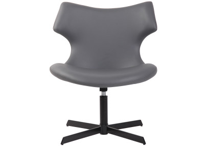 Sedia da lounge Welland in similpelle grigio