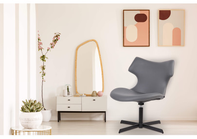 Chaise longue Welland en similicuir gris