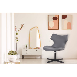 Chaise longue Welland en similicuir gris