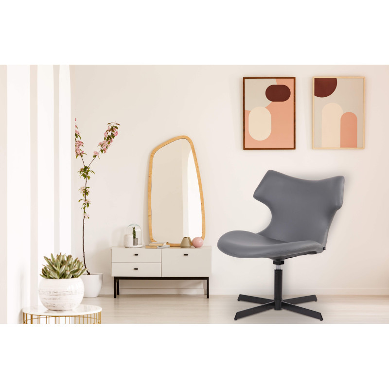 Chaise longue Welland en similicuir gris