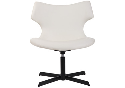 Sedia da lounge Welland in similpelle bianco
