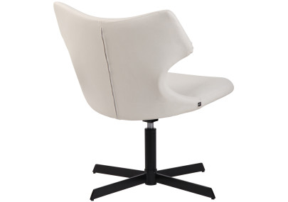Sedia da lounge Welland in similpelle bianco