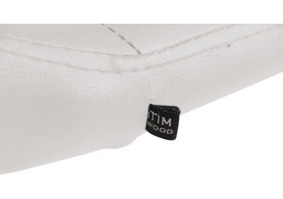 Sedia da lounge Welland in similpelle bianco