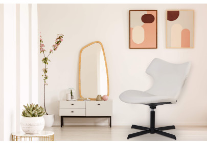 Chaise longue Welland en similicuir blanc