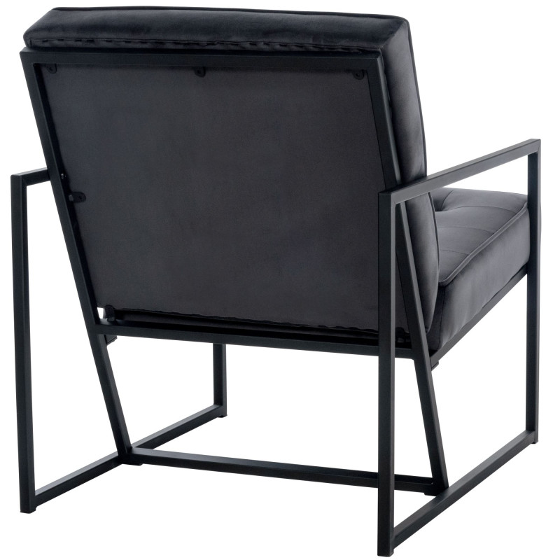Fauteuil de salon en velours Avon, gris