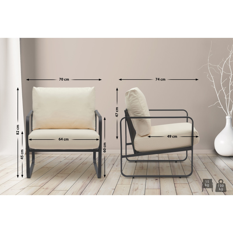 Lounger Manea cr?me pour cuir artificiel