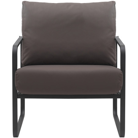 Fauteuil Manea en similicuir marron