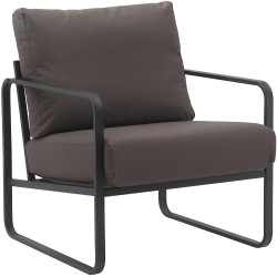 Fauteuil Manea en similicuir marron