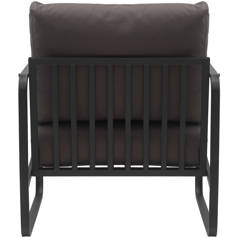 Fauteuil Manea en similicuir marron