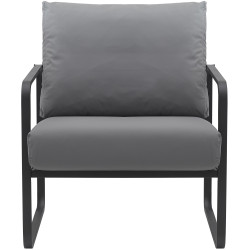 Fauteuil Manea en similicuir gris
