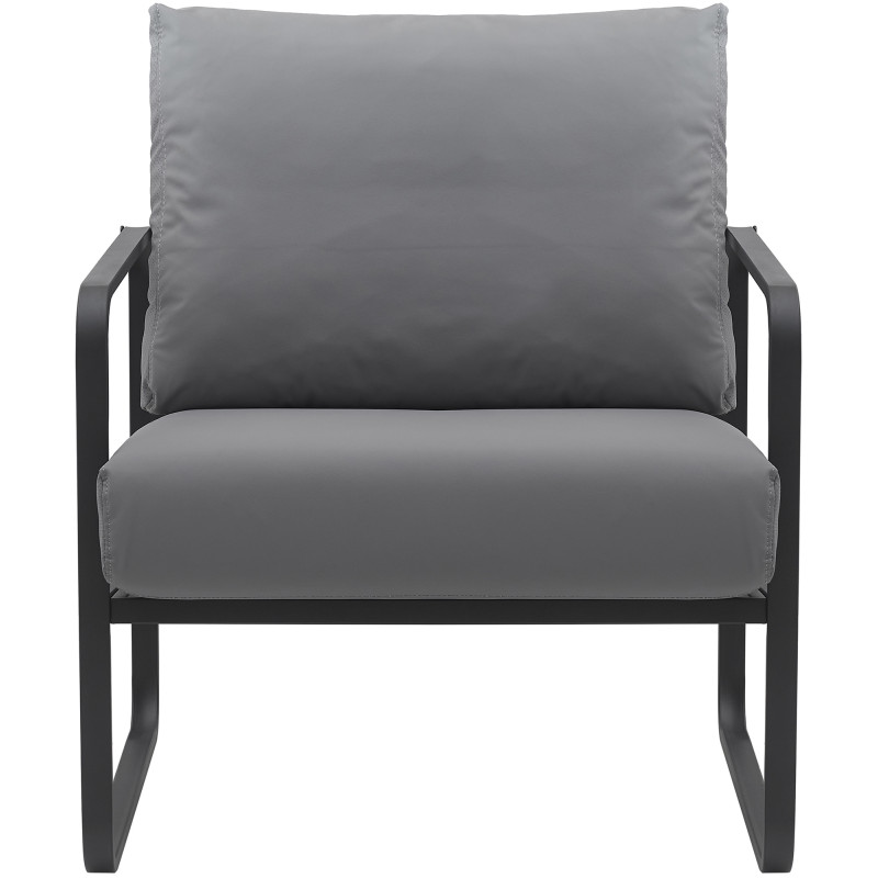 Fauteuil Manea en similicuir gris