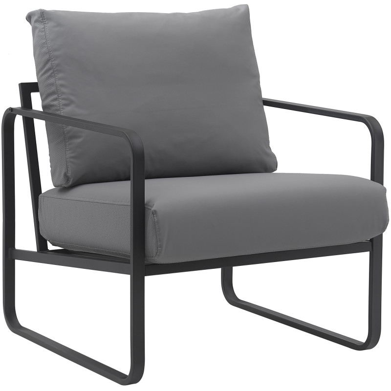 Fauteuil Manea en similicuir gris