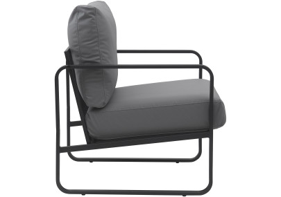 Fauteuil Manea en similicuir gris