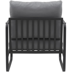 Fauteuil Manea en similicuir gris