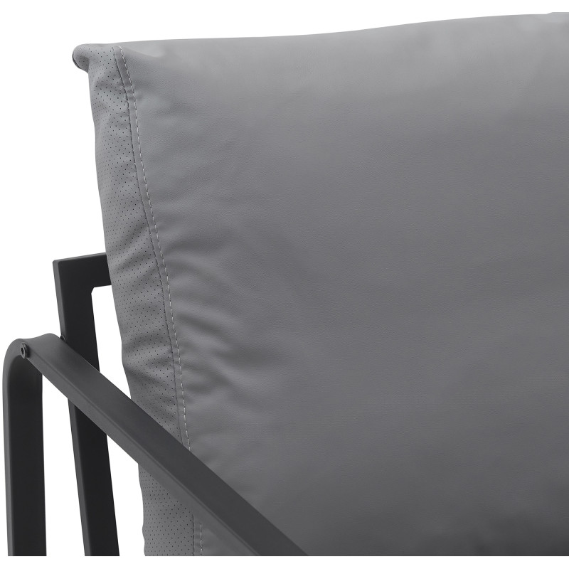 Fauteuil Manea en similicuir gris