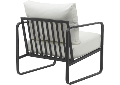 Chaise longue Manea en similicuir blanc