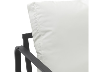 Chaise longue Manea en similicuir blanc